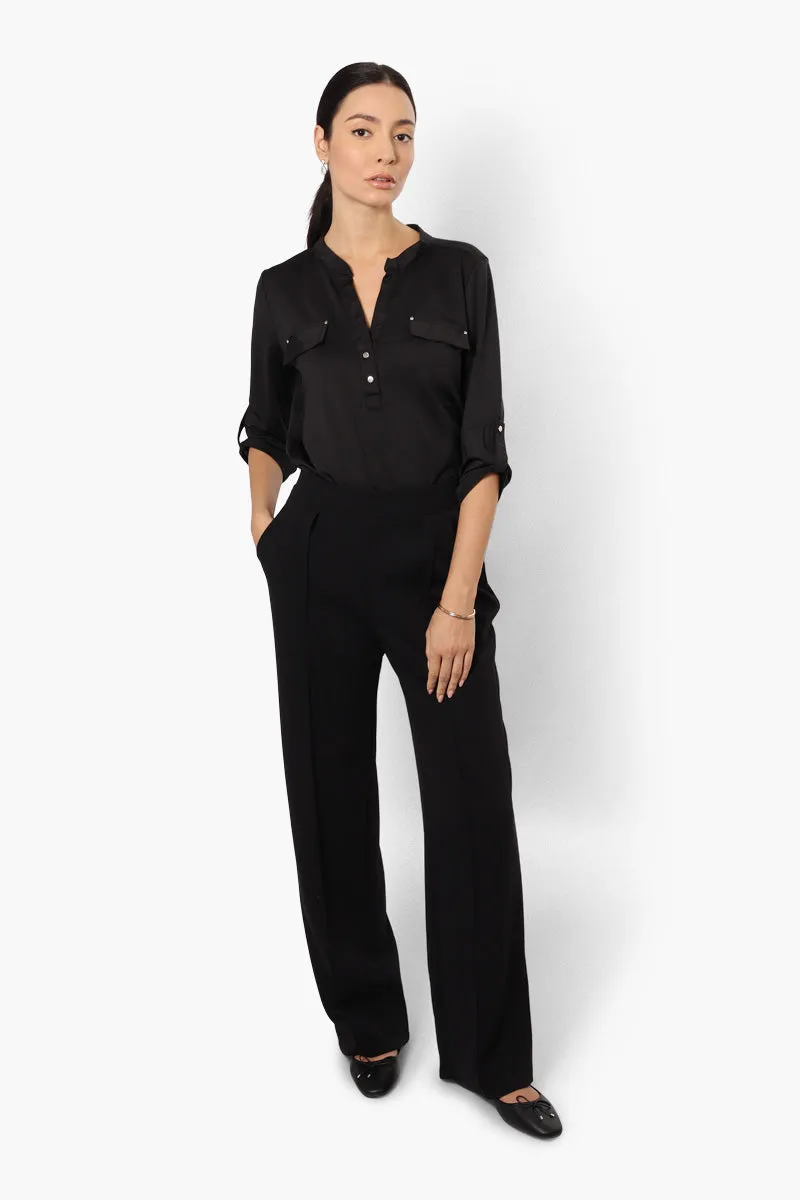 Beechers Brook Flap Pocket Roll Up Sleeve Shirt - Black sold by Fairweather product image thumbnail 2