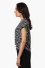 Impress Floral Side Ruched Blouse - Black sold by Fairweather