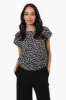 Impress Floral Side Ruched Blouse - Black sold by Fairweather