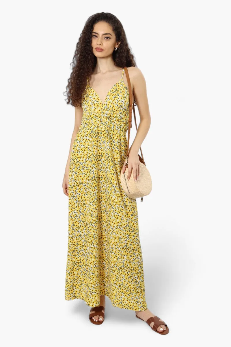 New Look Floral Cinched Waist Maxi Dress - Yellow sold by Fairweather product image thumbnail 2