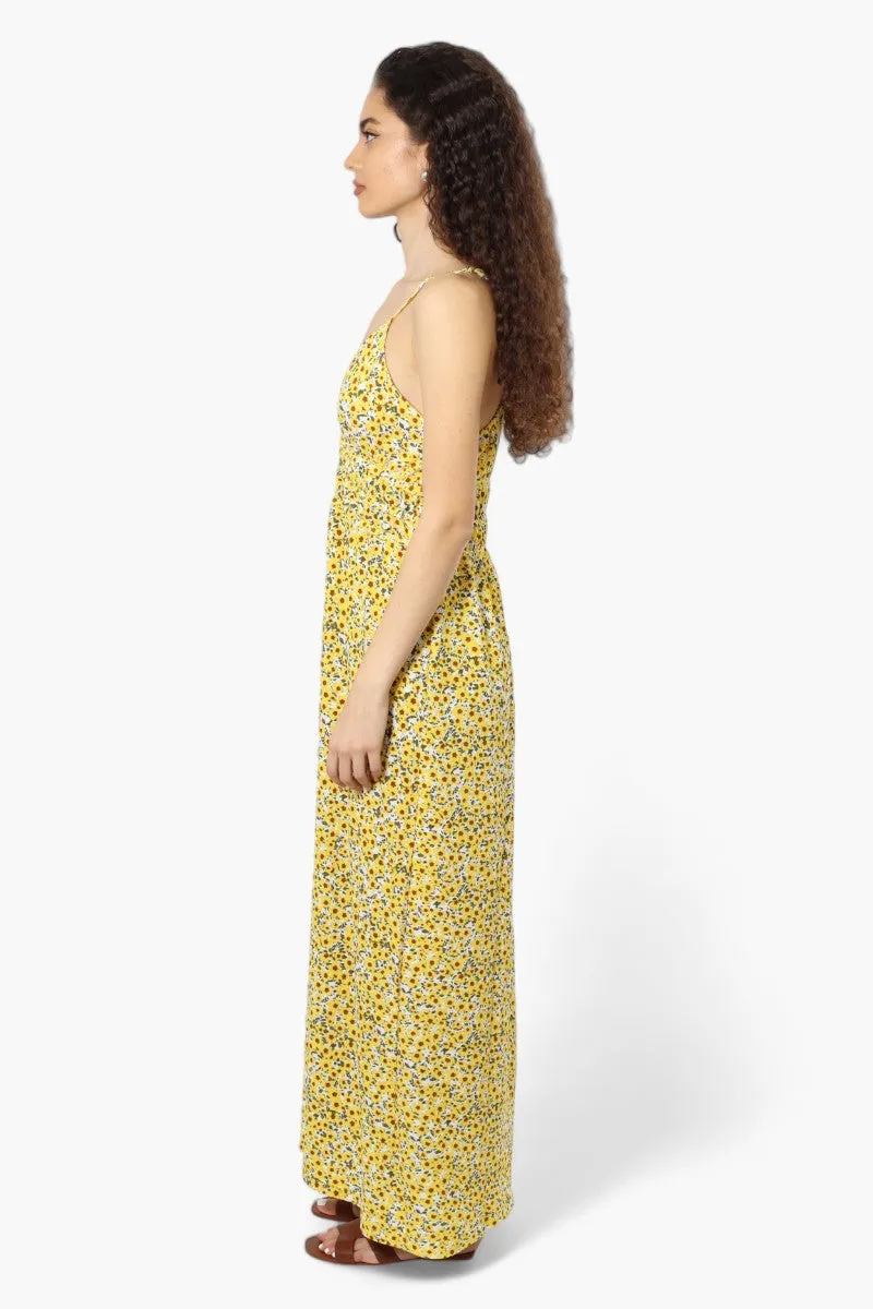 New Look Floral Cinched Waist Maxi Dress - Yellow sold by Fairweather product image thumbnail 3
