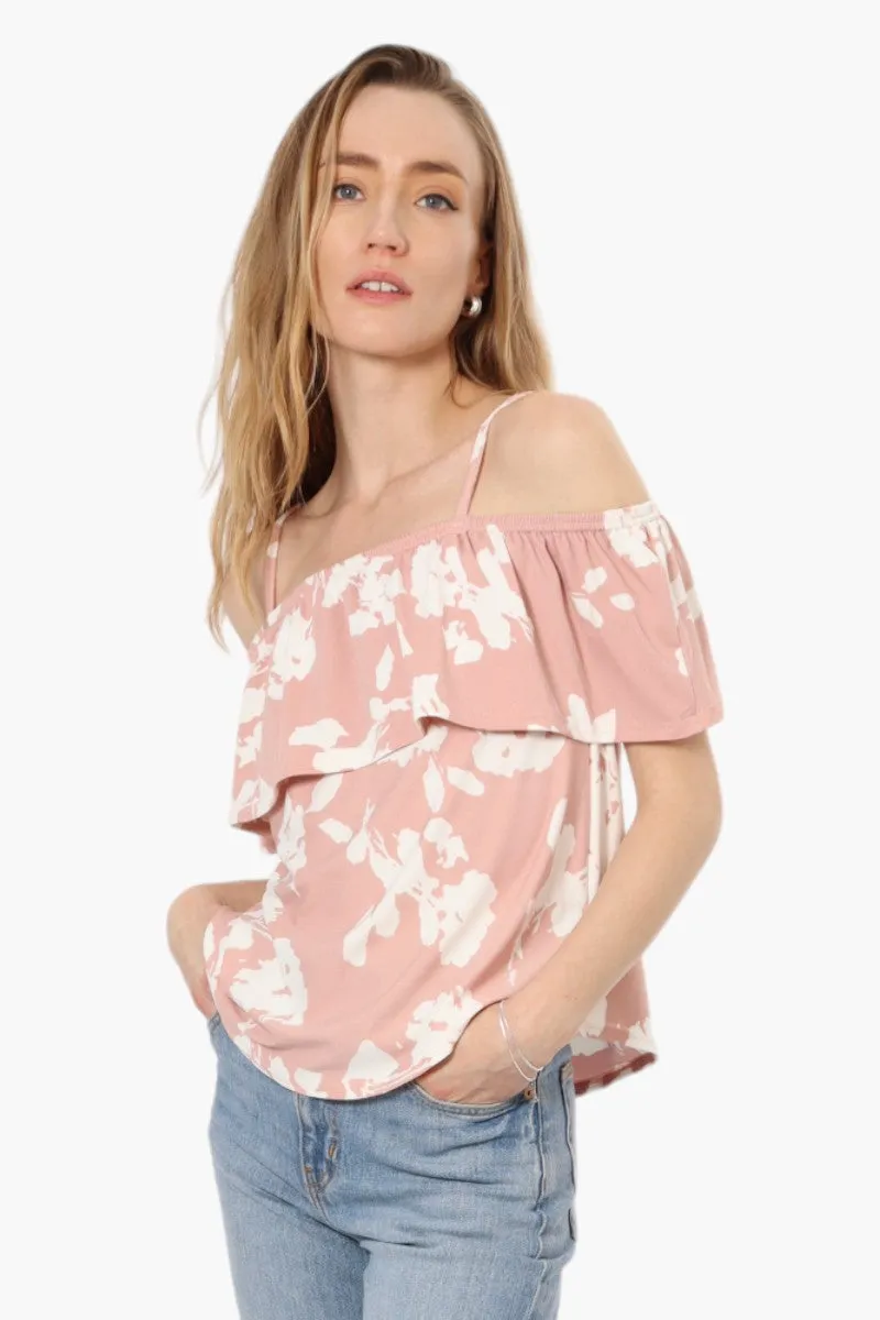 Beechers Brook Floral Pattern Flounce Tank Top - Pink sold by Fairweather