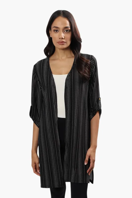 International INC Company Striped Open Front Cardigan - Black sold by Fairweather