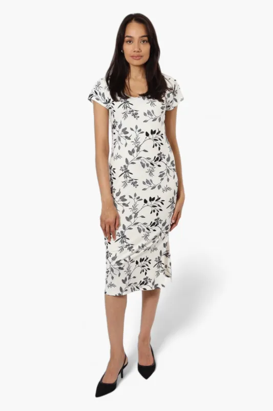 International INC Company Floral Cap Sleeve Midi Dress - White sold by Fairweather