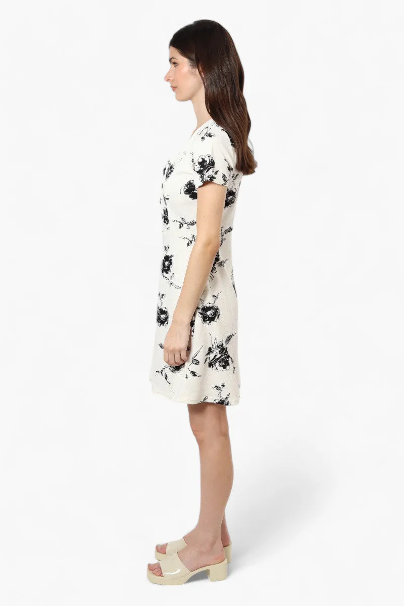 Impress Floral Button Down Day Dress - White sold by Fairweather product image thumbnail 3