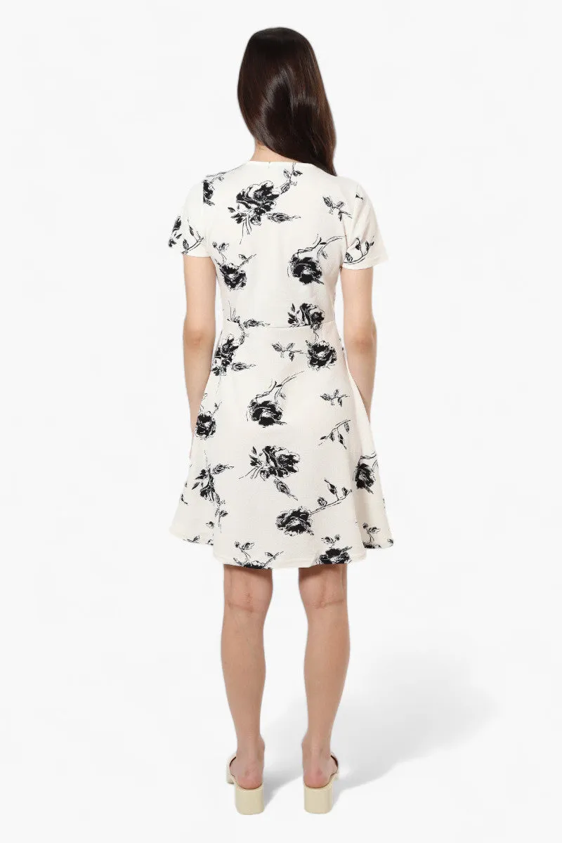 Impress Floral Button Down Day Dress - White sold by Fairweather product image thumbnail 4