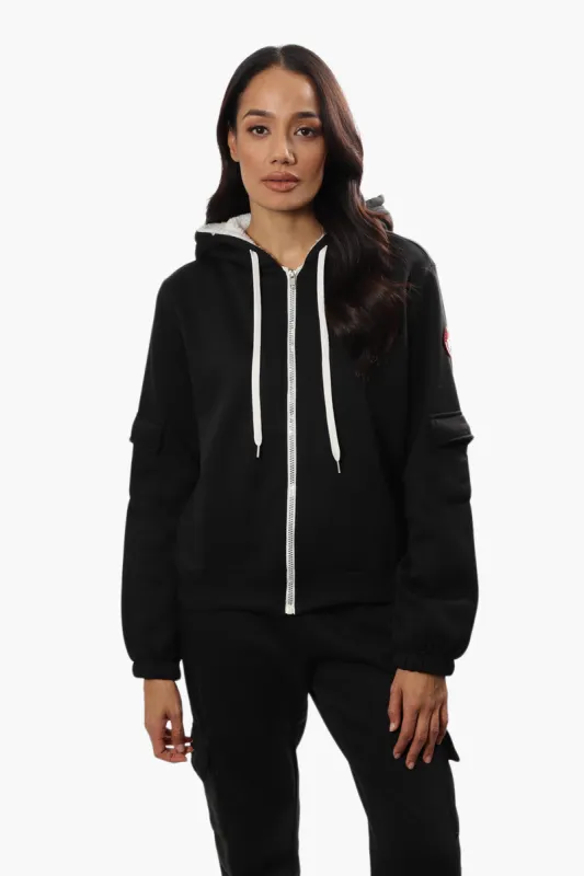 Canada Weather Gear Pocket Sleeve Sherpa Hoodie - Black sold by Fairweather