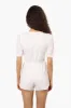 New Look Short Sleeve Button Down Romper - White sold by Fairweather