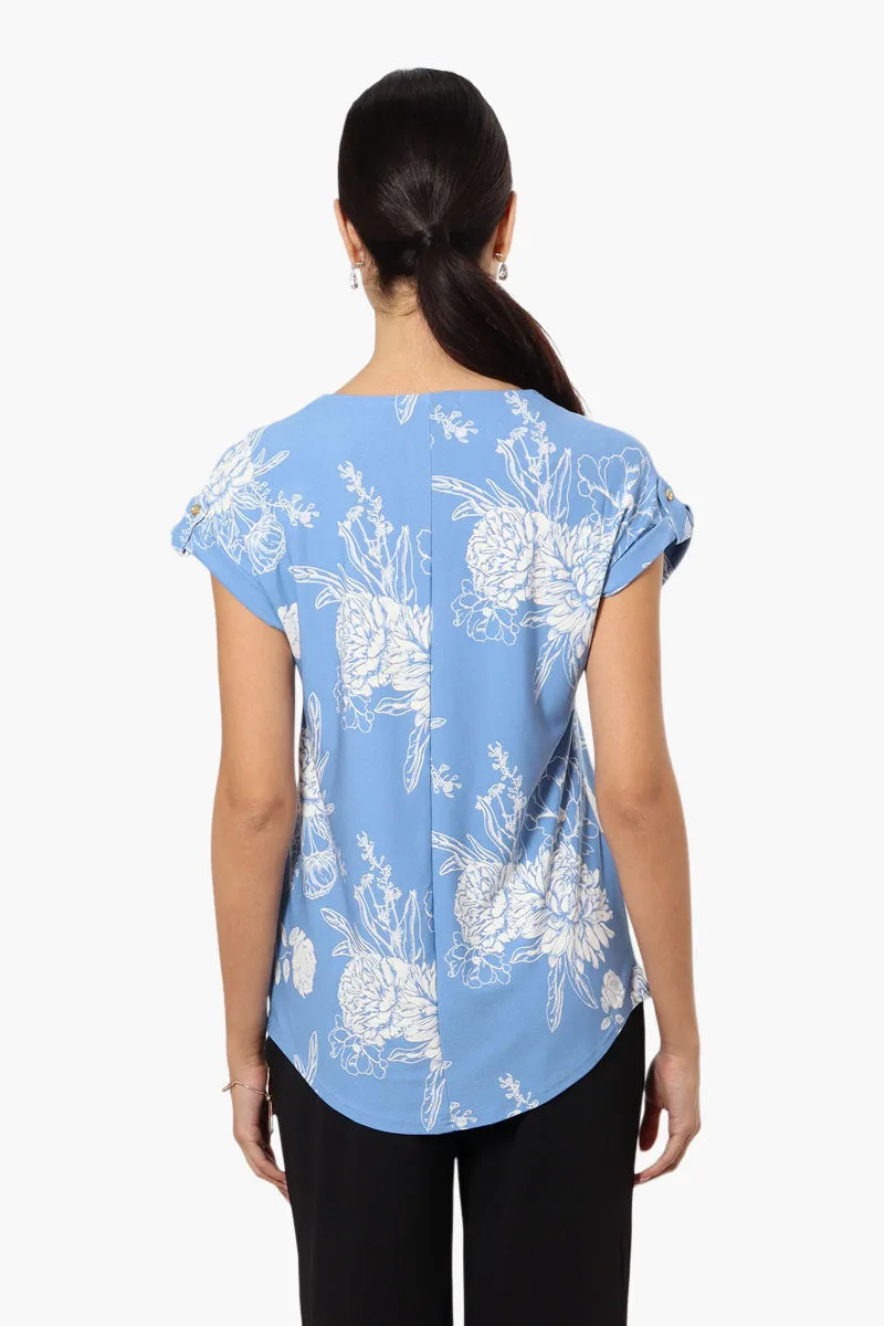 Beechers Brook Floral Front Zip Tee - Blue sold by Fairweather product image thumbnail 4