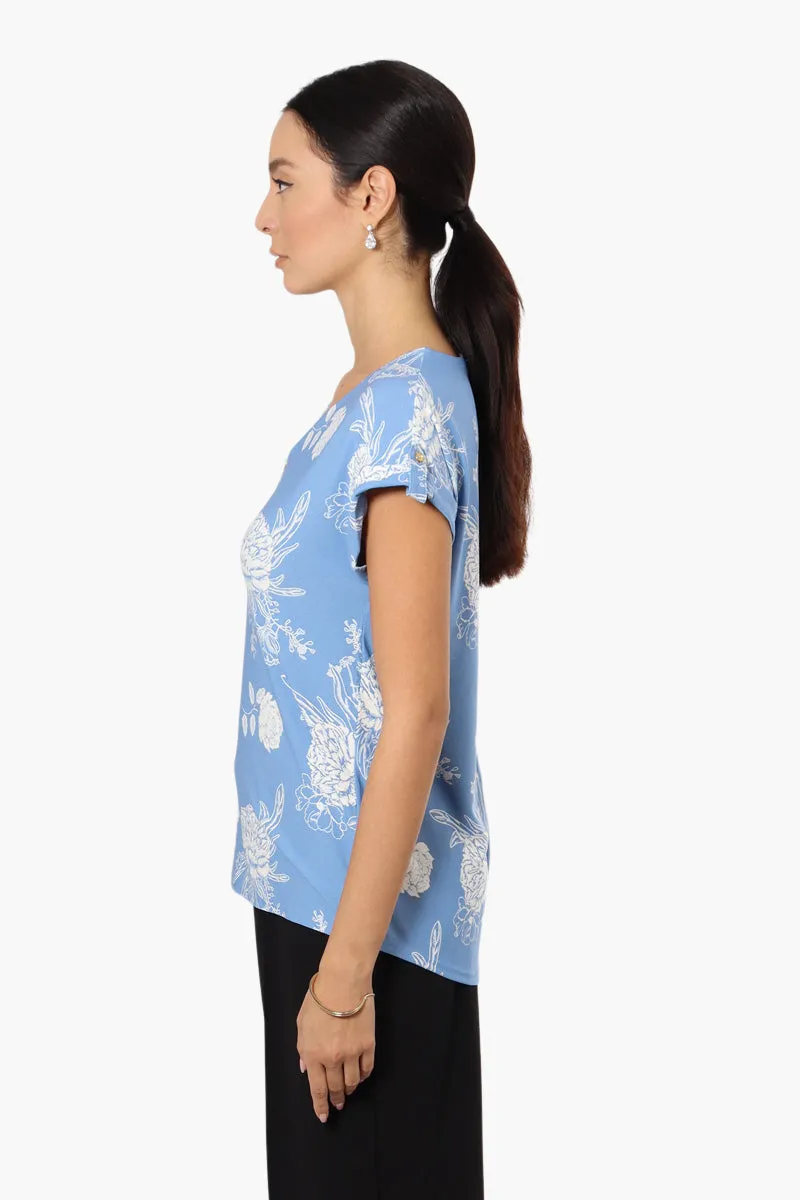 Beechers Brook Floral Front Zip Tee - Blue sold by Fairweather product image thumbnail 3
