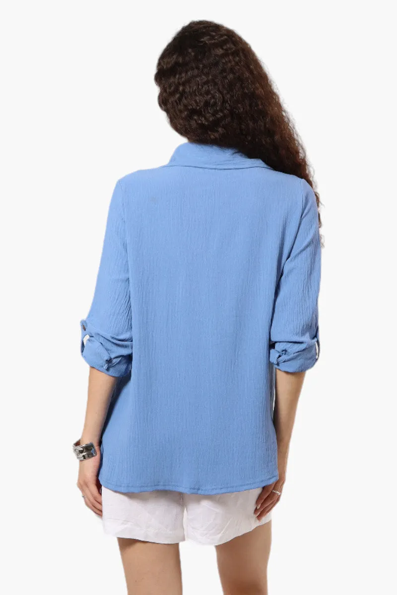 Urbanology Roll Up Sleeve Button Down Shirt - Blue sold by Fairweather product image thumbnail 4