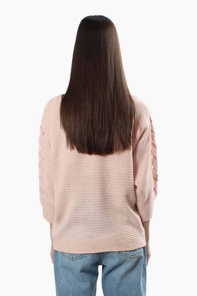 Majora Braided Sleeve Pullover Sweater - Pink sold by Fairweather product image thumbnail 4