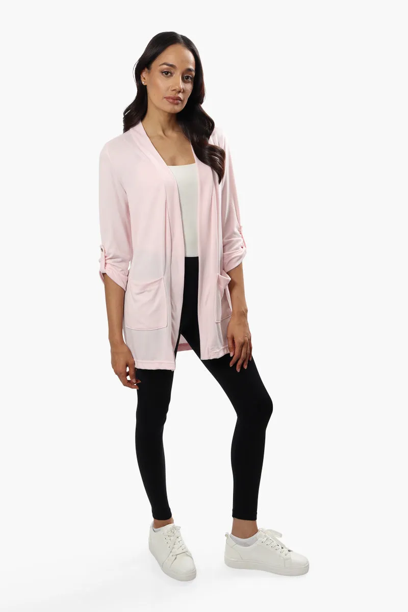 Majora Open Front Roll Up Sleeve Cardigan - Pink sold by Fairweather product image thumbnail 2