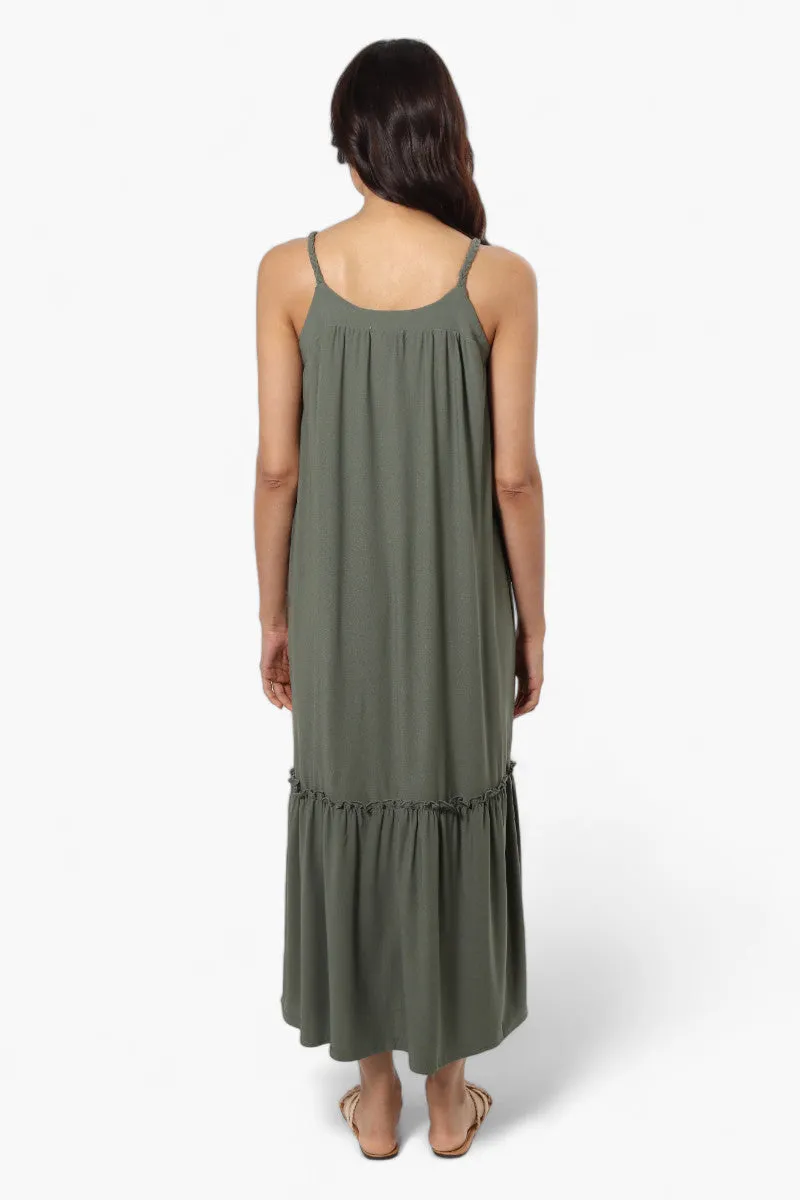 Majora Braided Strap Maxi Dress - Olive sold by Fairweather product image thumbnail 4
