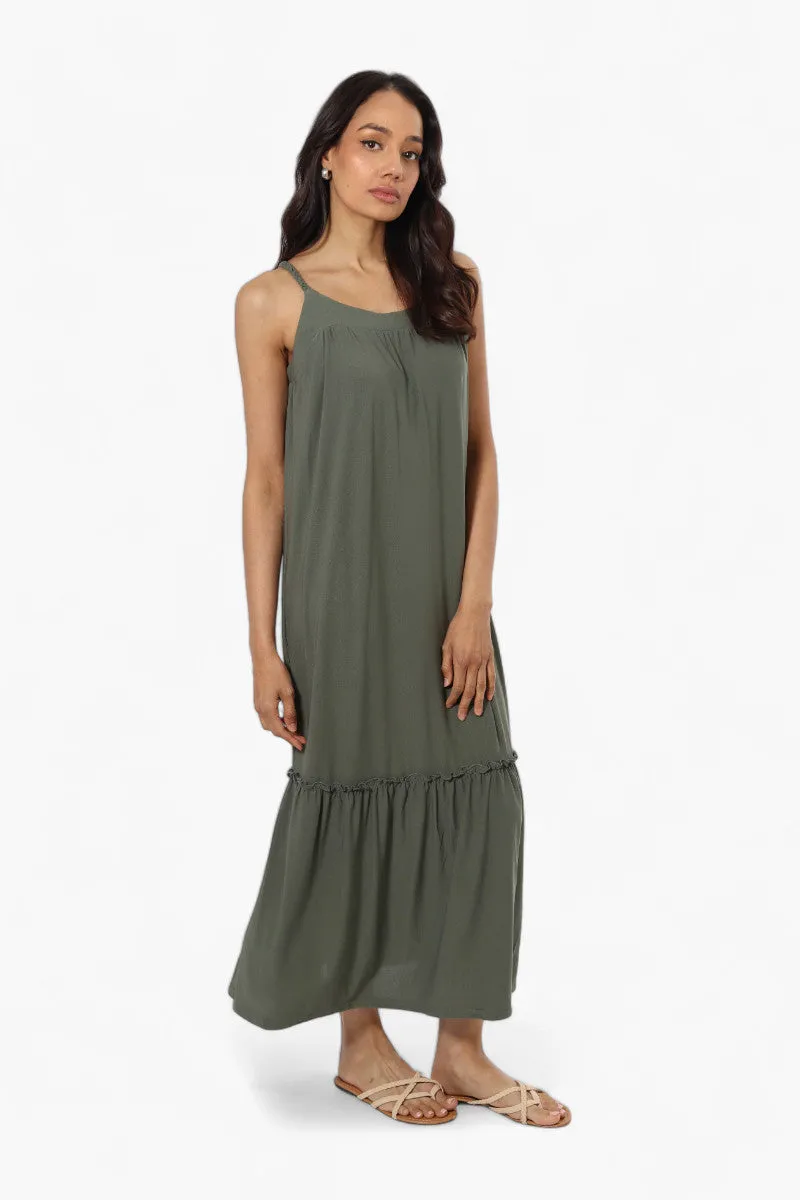 Majora Braided Strap Maxi Dress - Olive sold by Fairweather