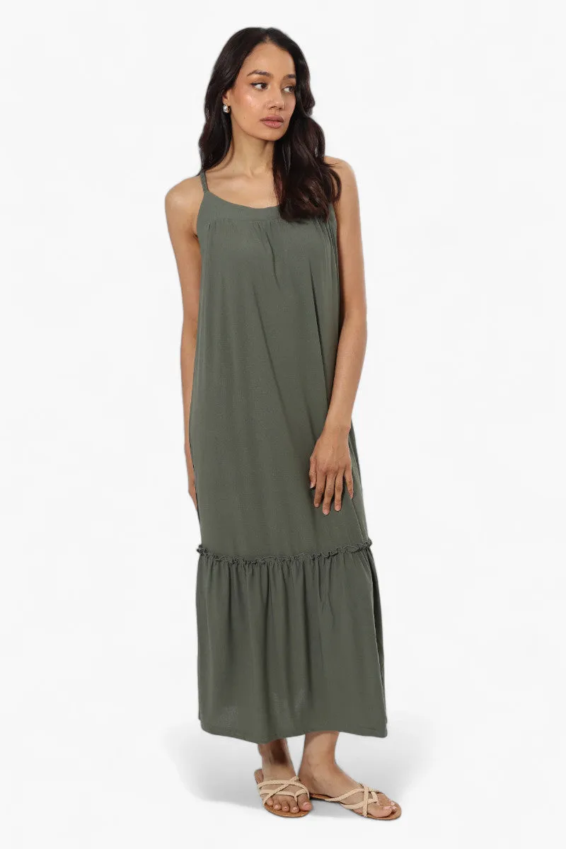 Majora Braided Strap Maxi Dress - Olive sold by Fairweather product image thumbnail 2