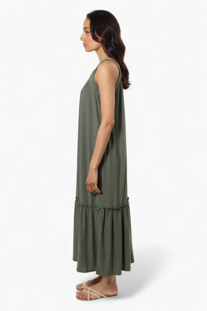 Majora Braided Strap Maxi Dress - Olive sold by Fairweather product image thumbnail 3
