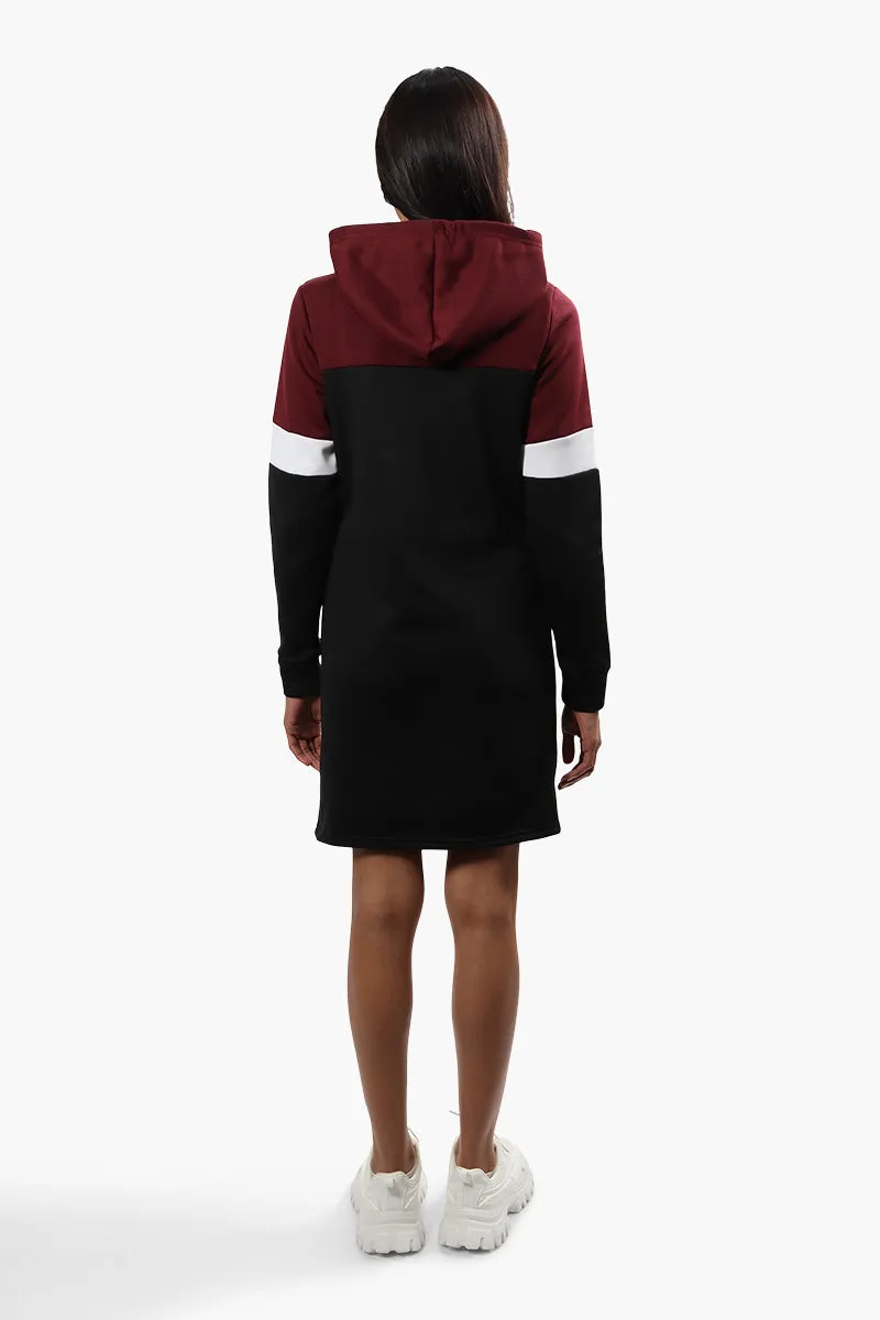 Fahrenheit Love Print Tunic Hoodie - Burgundy sold by Fairweather product image thumbnail 4