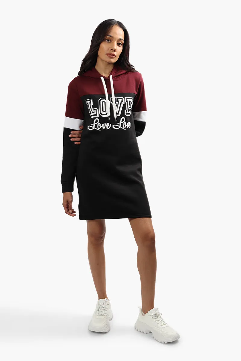 Fahrenheit Love Print Tunic Hoodie - Burgundy sold by Fairweather product image thumbnail 2