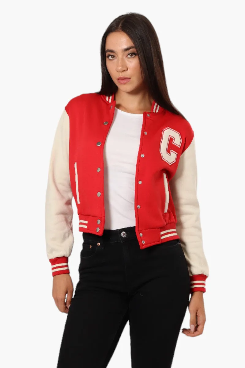 Canada Weather Gear Contrast Sleeve Varsity Lightweight Jacket - Red sold by Fairweather
