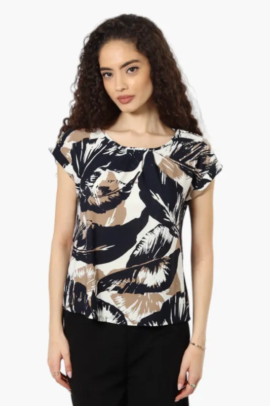 Beechers Brook Floral Zip Shoulder Blouse - Cream sold by Fairweather