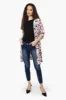 International INC Company Floral Roll Up Sleeve Cardigan - White sold by Fairweather