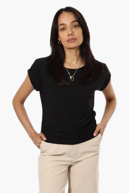 Beechers Brook Cap Sleeve Necklace Blouse - Black sold by Fairweather