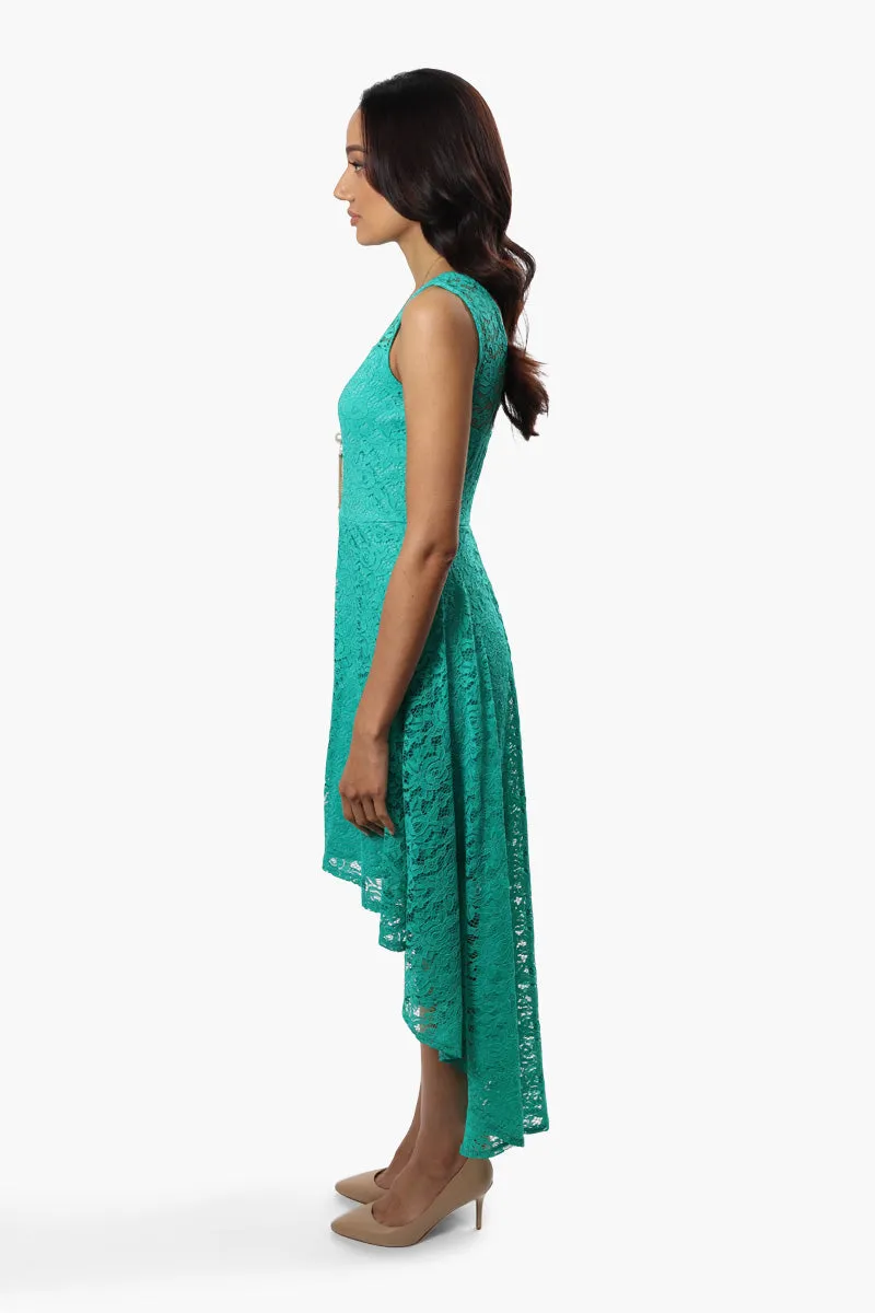 Limite High Low Necklace Lace Cocktail Dress - Teal sold by Fairweather product image thumbnail 3