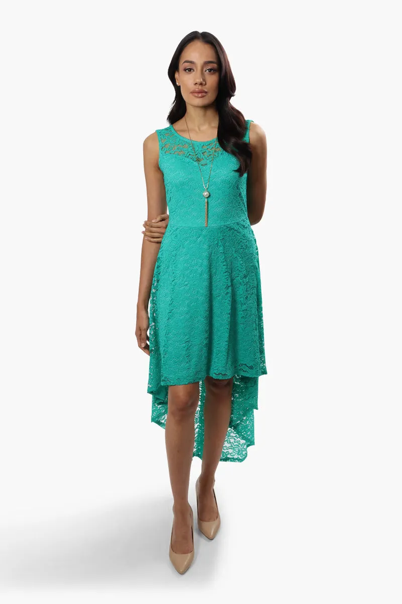 Limite High Low Necklace Lace Cocktail Dress - Teal sold by Fairweather product image thumbnail 2