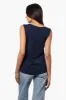 Majora Solid Lace Shoulder Tank Top - Navy sold by Fairweather