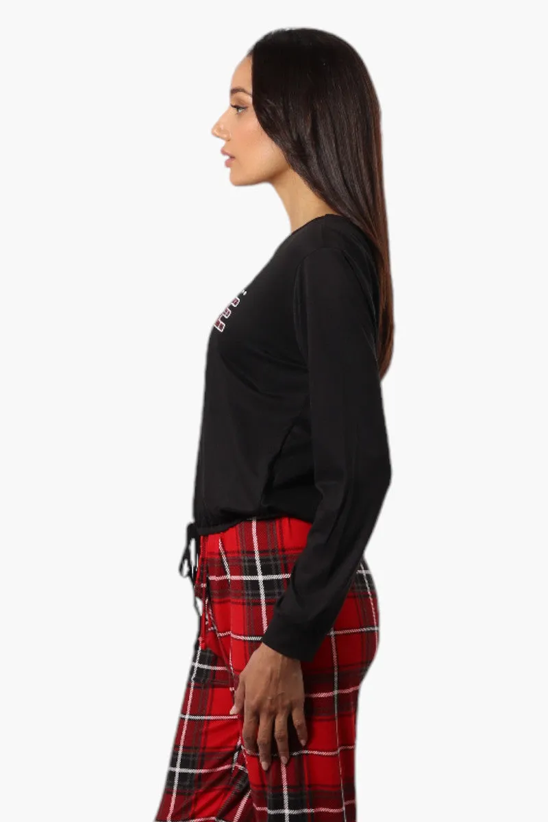 Canada Weather Gear Coffee Print Drawstring Pajama Top - Black sold by Fairweather product image thumbnail 3