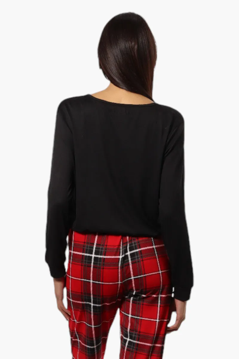 Canada Weather Gear Coffee Print Drawstring Pajama Top - Black sold by Fairweather product image thumbnail 4