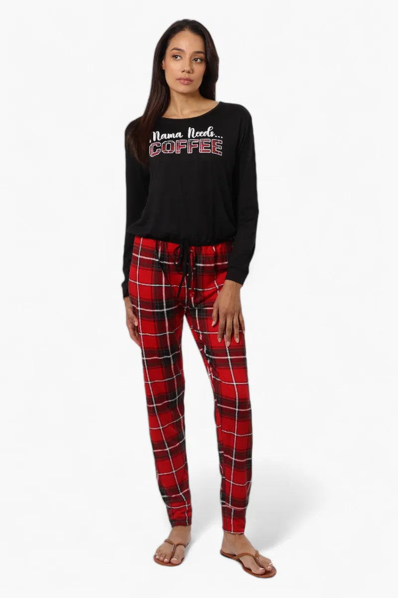 Canada Weather Gear Coffee Print Drawstring Pajama Top - Black sold by Fairweather product image thumbnail 2