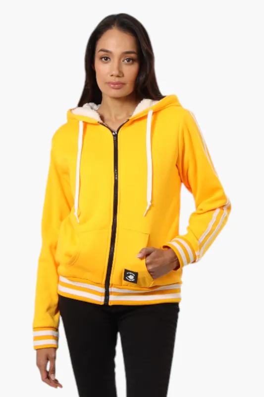 Canada Weather Gear Hooded Sherpa Lined Lightweight Jacket - Yellow sold by Fairweather