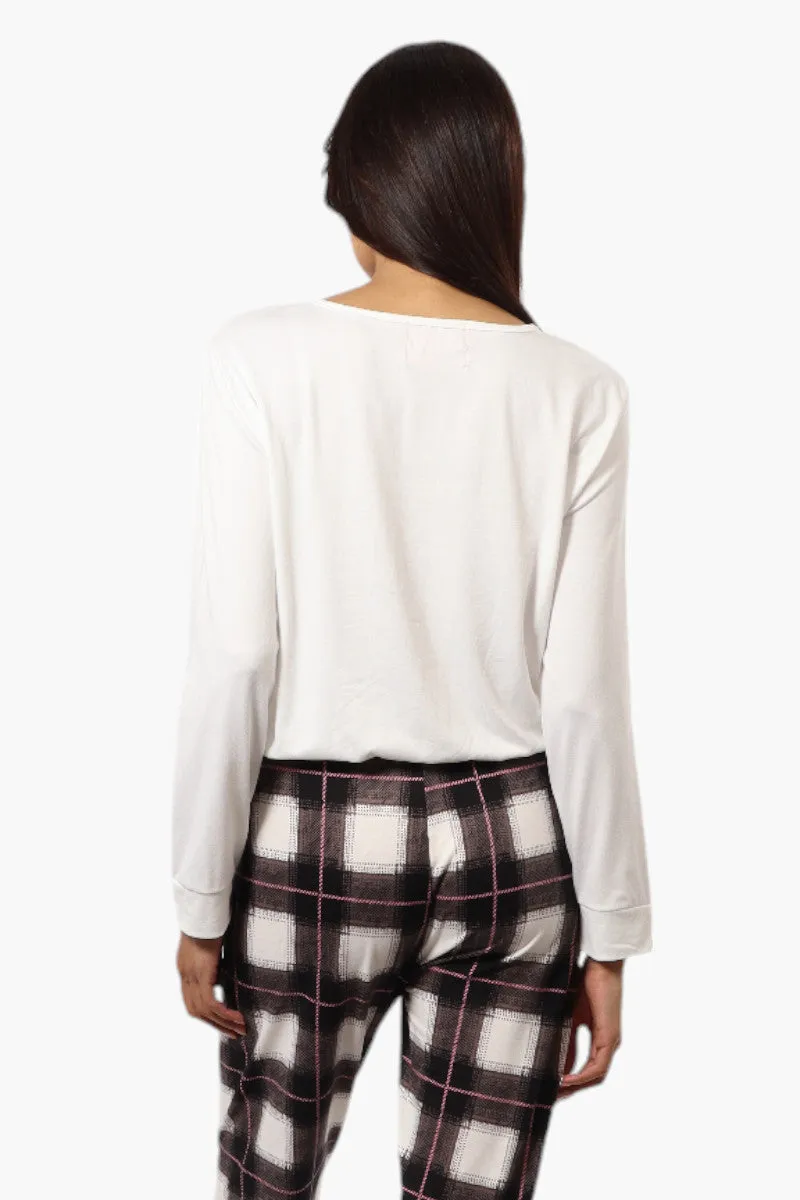 Canada Weather Gear Sleep Print Drawstring Pajama Top - White sold by Fairweather product image thumbnail 4