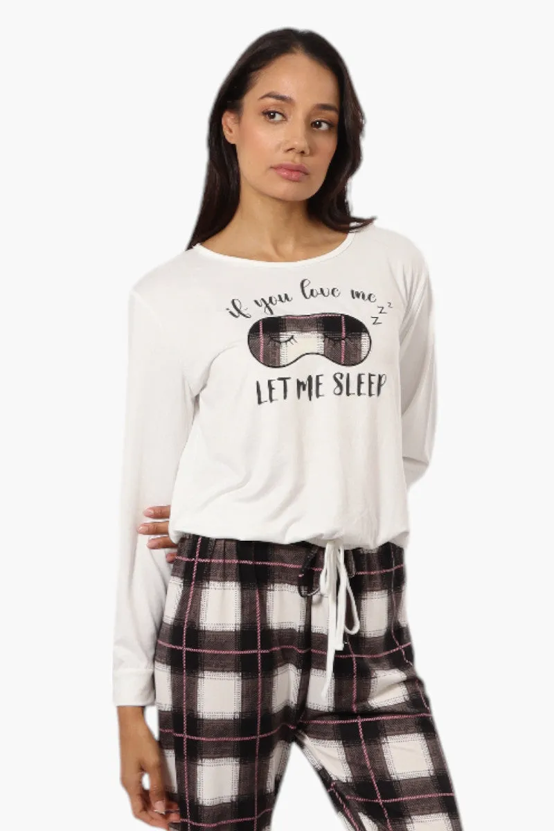 Canada Weather Gear Sleep Print Drawstring Pajama Top - White sold by Fairweather