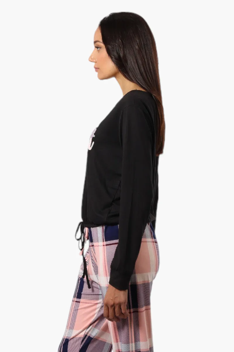 Canada Weather Gear Up All Night Print Drawstring Pajama Top - Black sold by Fairweather product image thumbnail 3