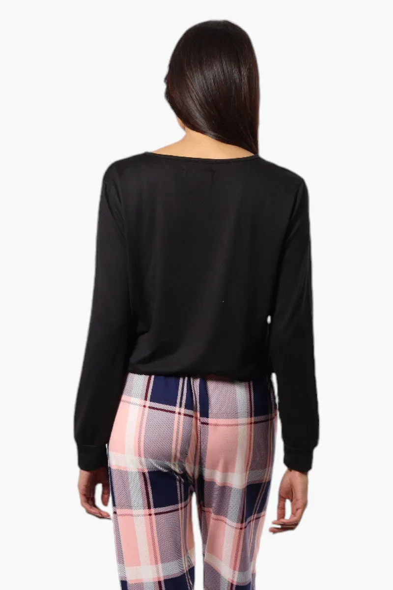 Canada Weather Gear Up All Night Print Drawstring Pajama Top - Black sold by Fairweather product image thumbnail 4