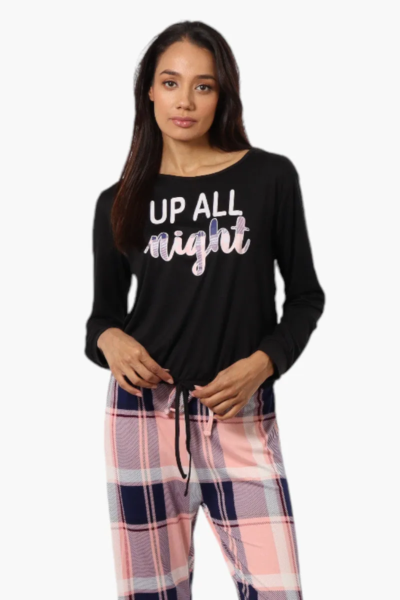 Canada Weather Gear Up All Night Print Drawstring Pajama Top - Black sold by Fairweather