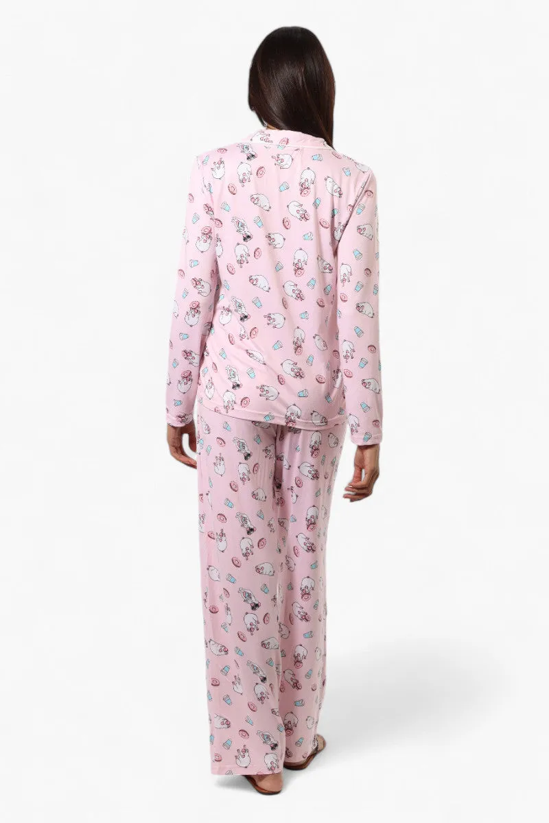 Canada Weather Gear Pug Pattern Wide Leg Pajama Pants - Pink sold by Fairweather product image thumbnail 4