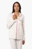 Canada Weather Gear Ladybug Pattern Button Down Pajama Top - White sold by Fairweather