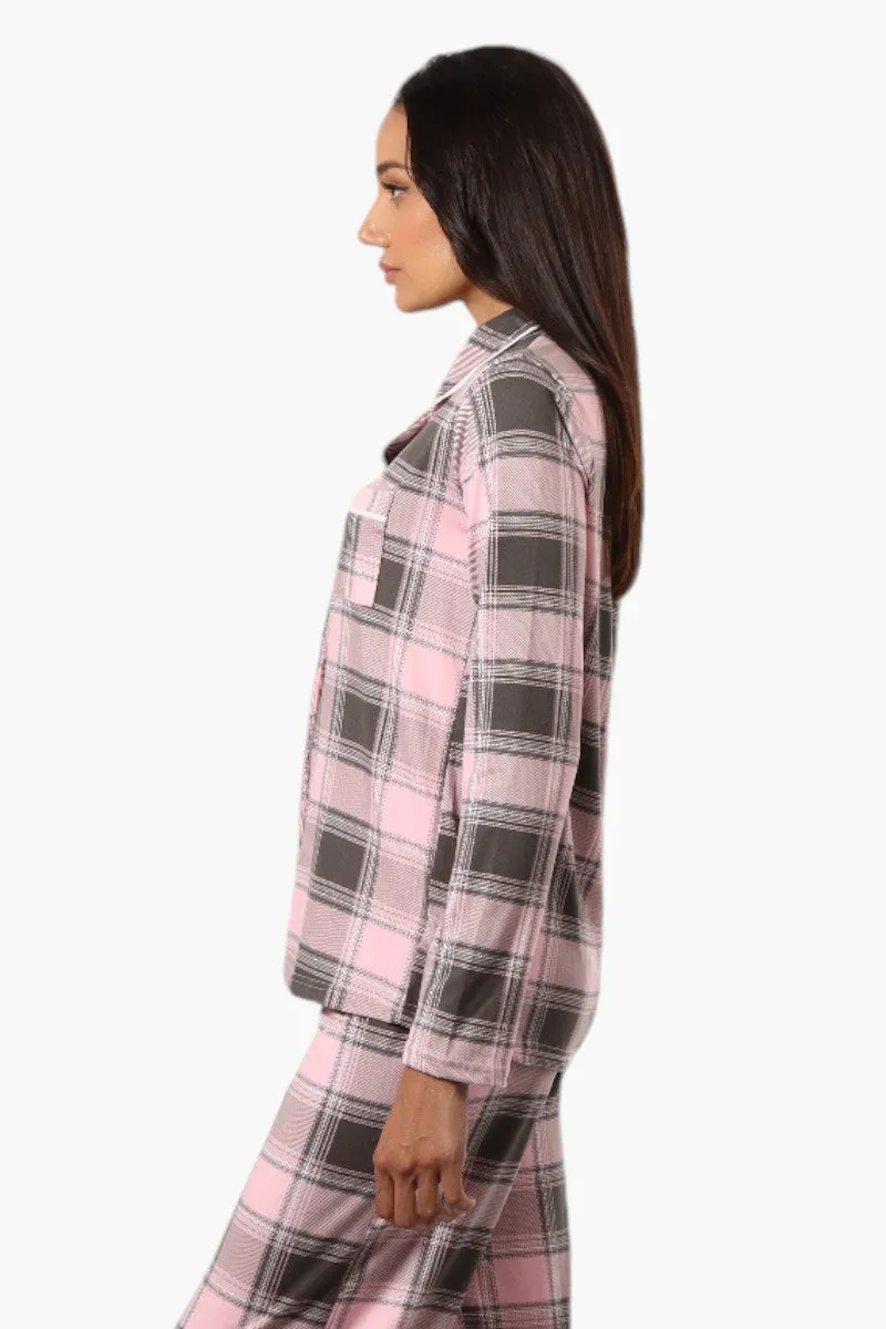 Canada Weather Gear Plaid Button Down Pajama Top - Pink sold by Fairweather product image thumbnail 3
