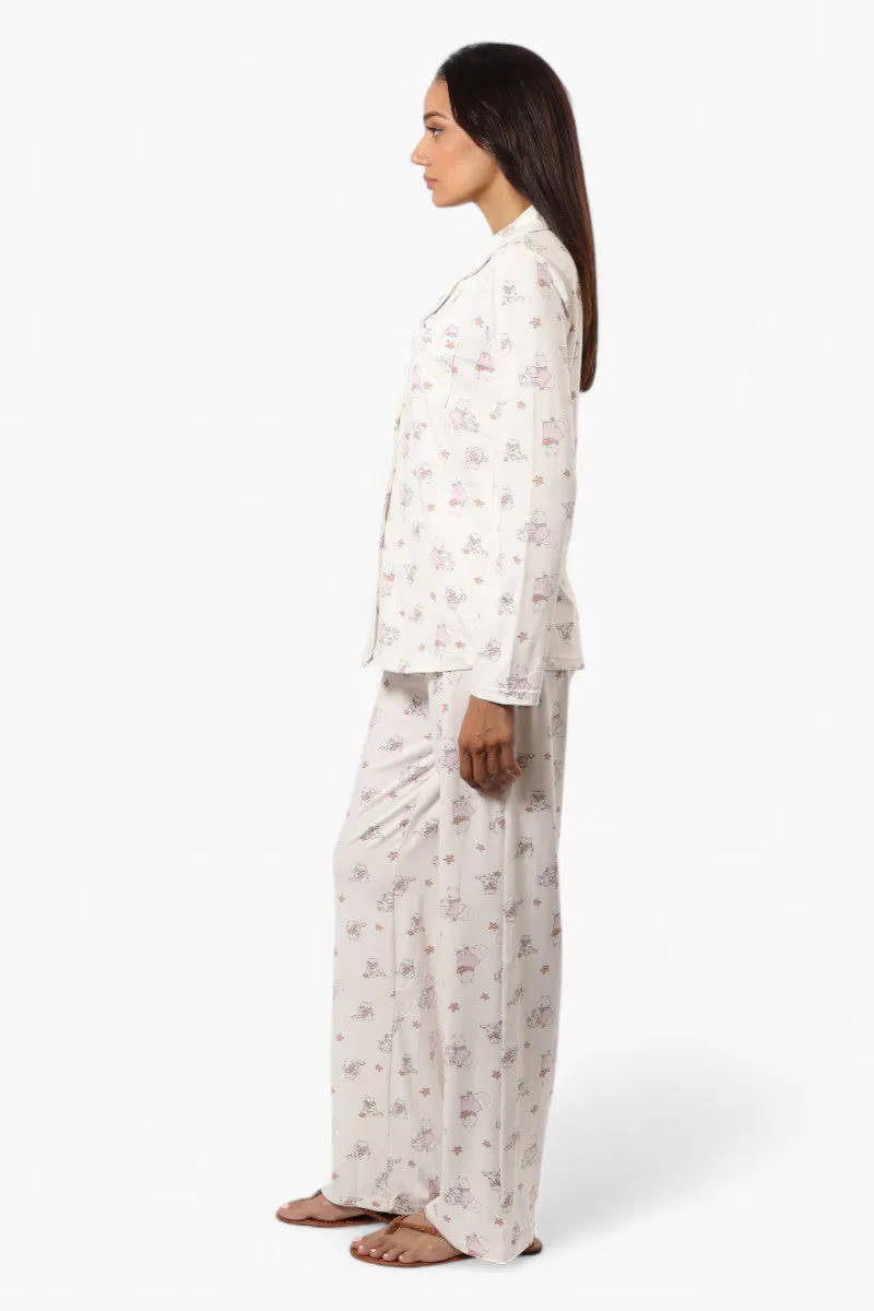 Canada Weather Gear Cats & Dogs Pattern Wide Leg Pajama Pants - White sold by Fairweather product image thumbnail 3