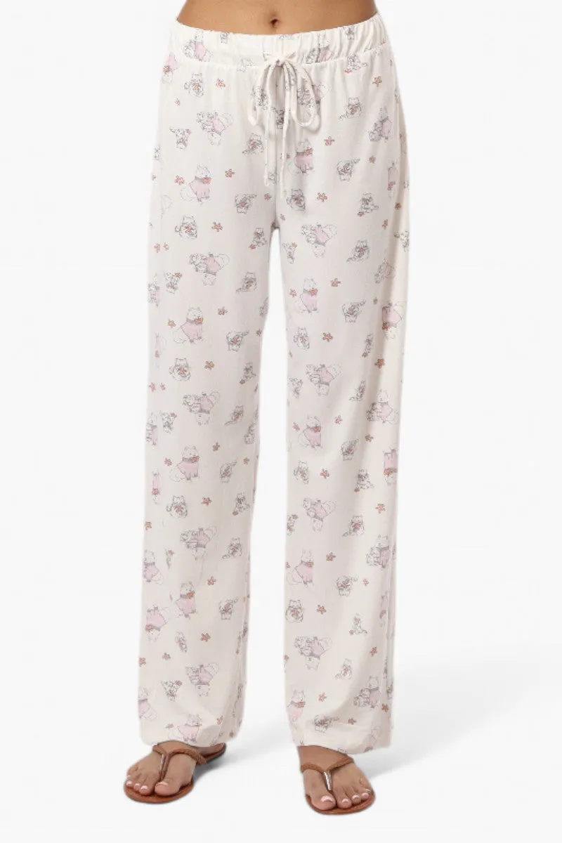 Canada Weather Gear Cats & Dogs Pattern Wide Leg Pajama Pants - White sold by Fairweather