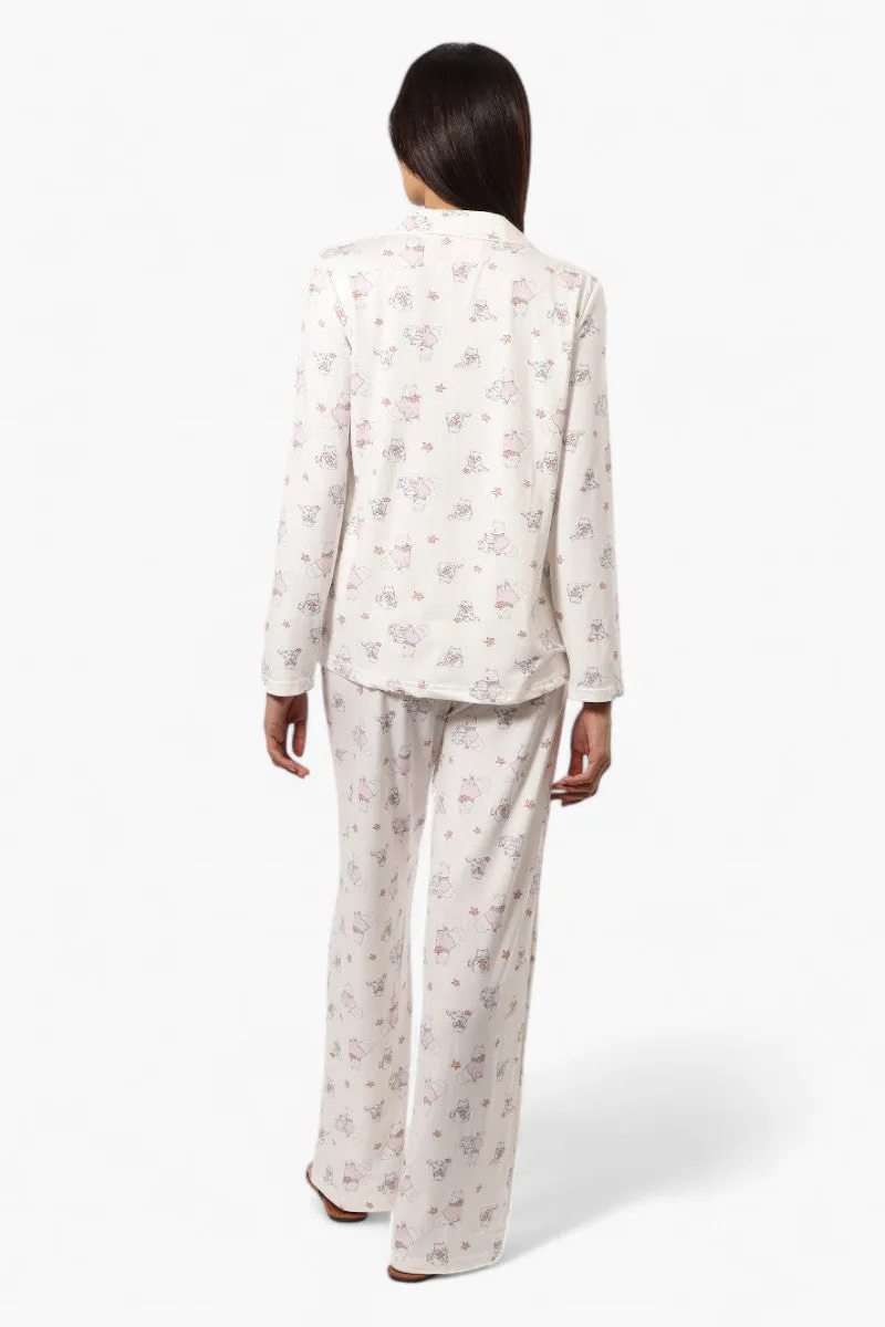 Canada Weather Gear Cats & Dogs Pattern Wide Leg Pajama Pants - White sold by Fairweather product image thumbnail 4