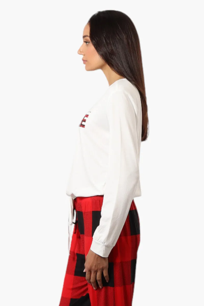 Canada Weather Gear Coffee Print Drawstring Pajama Top - White sold by Fairweather product image thumbnail 3