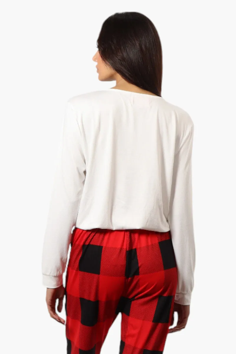 Canada Weather Gear Coffee Print Drawstring Pajama Top - White sold by Fairweather product image thumbnail 4