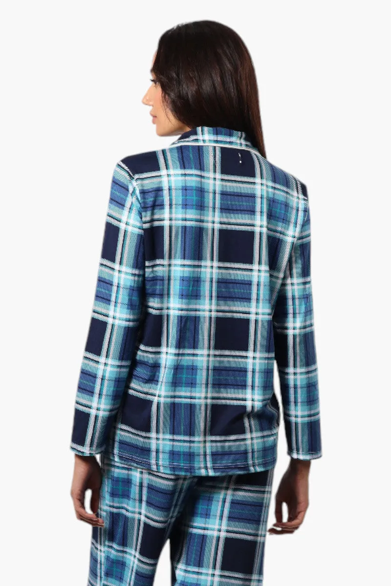 Canada Weather Gear Plaid Button Down Pajama Top - Blue sold by Fairweather product image thumbnail 4