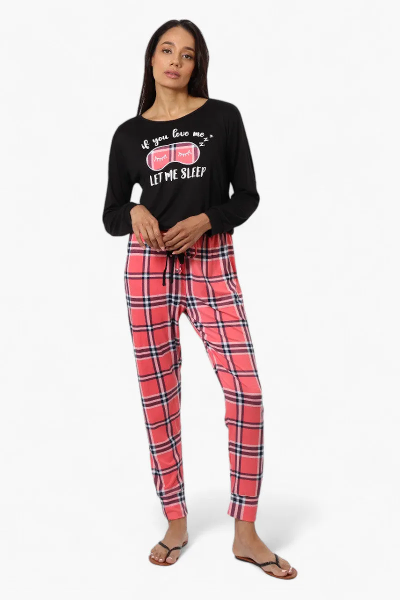 Canada Weather Gear Plaid Tie Waist Jogger Pajama Pants - Pink sold by Fairweather product image thumbnail 2