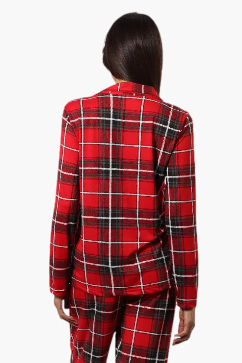 Canada Weather Gear Plaid Button Down Pajama Top - Red sold by Fairweather product image thumbnail 4